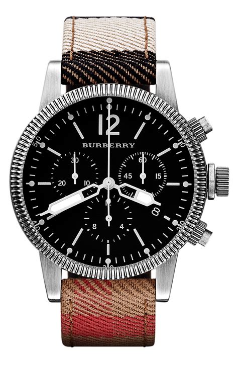 burberry chronograph check strap watch|burberry watch outlet.